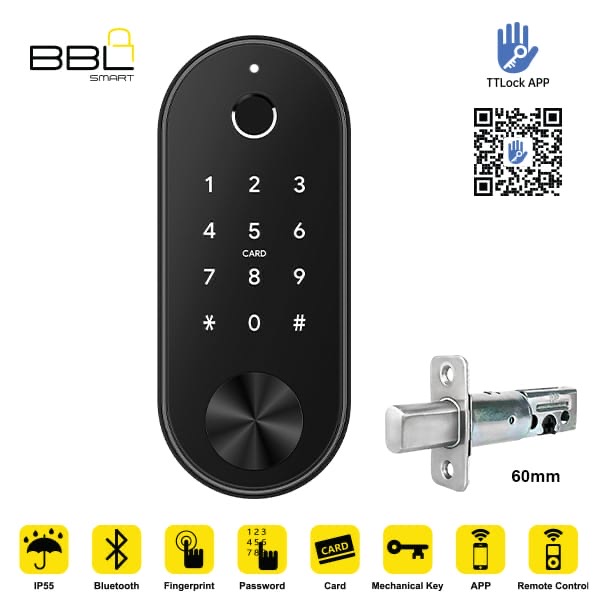 BBL Smart deadbolt lock with fingerprint, passcode, card, key and app access