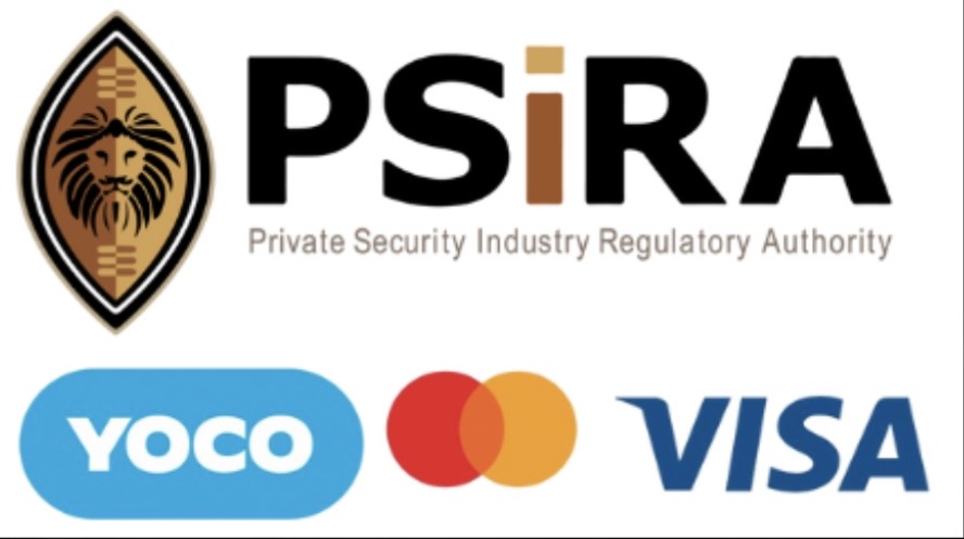 PSIRA registered, with Yoco, Mastercard and Visa payments accepted