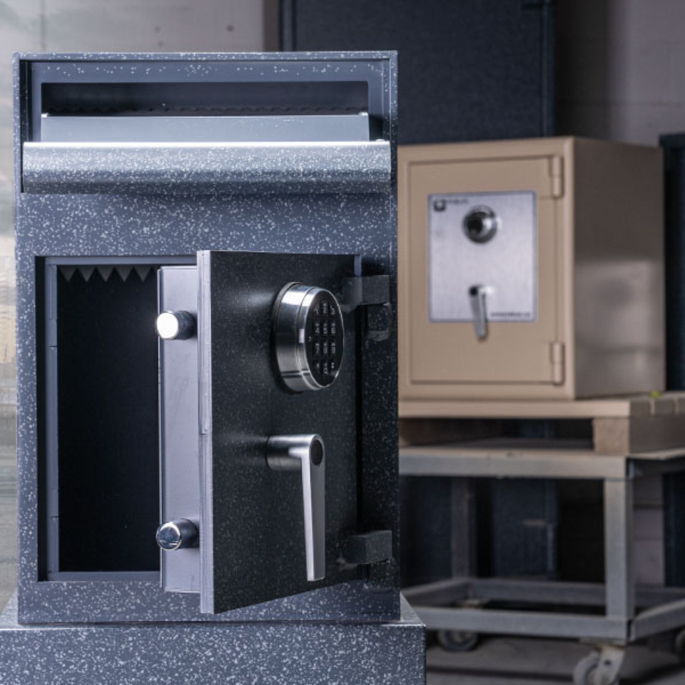 Safe selection and installation photo from the original Keymasters website